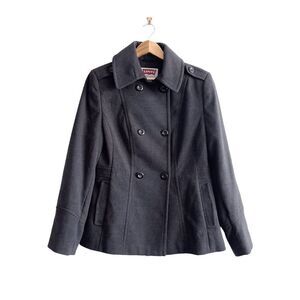 Levi's Strauss & Co. Women's Double Breasted Coat Jacket Long Sleeve Gray Large